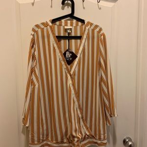 Ava and Viv  Stripped Wrap shirt